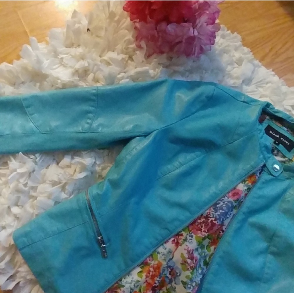 Black Rivet Faux Leather Jacket - Picture 2 of 3